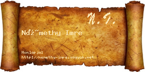 Némethy Imre névjegykártya